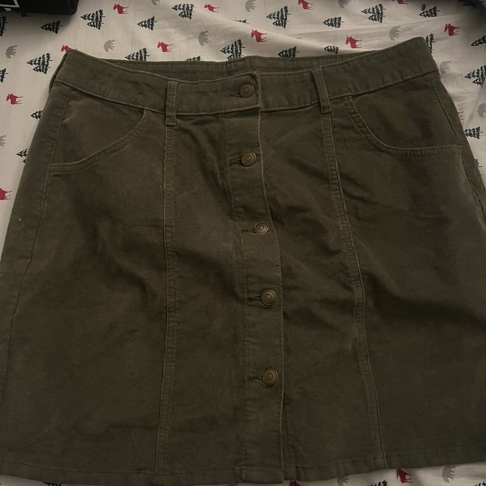George Khaki Button-Down Mini Skirt